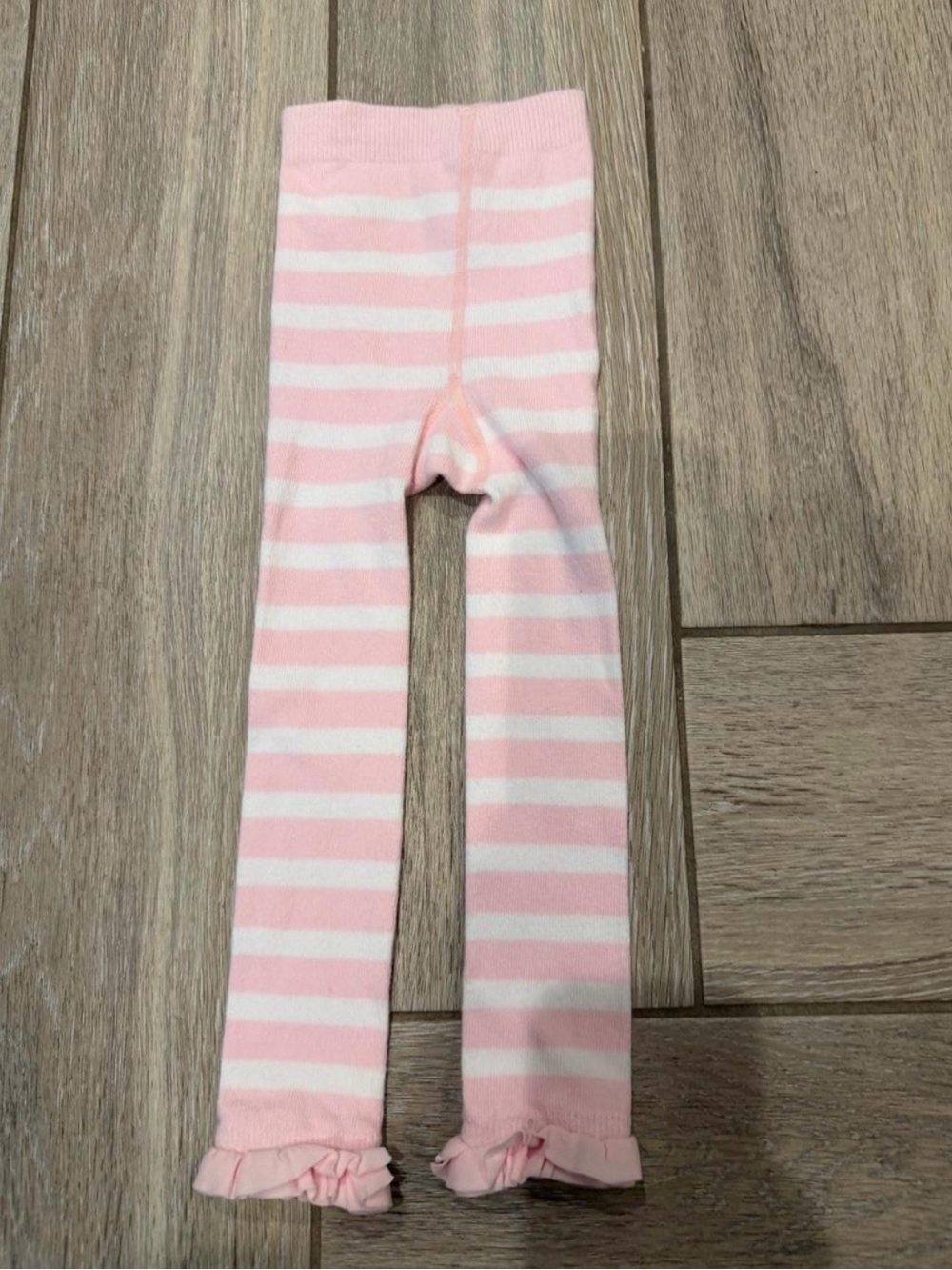 Ruffle Butts Pink and White Striped Ruffle Hem Bodysuit Leggings